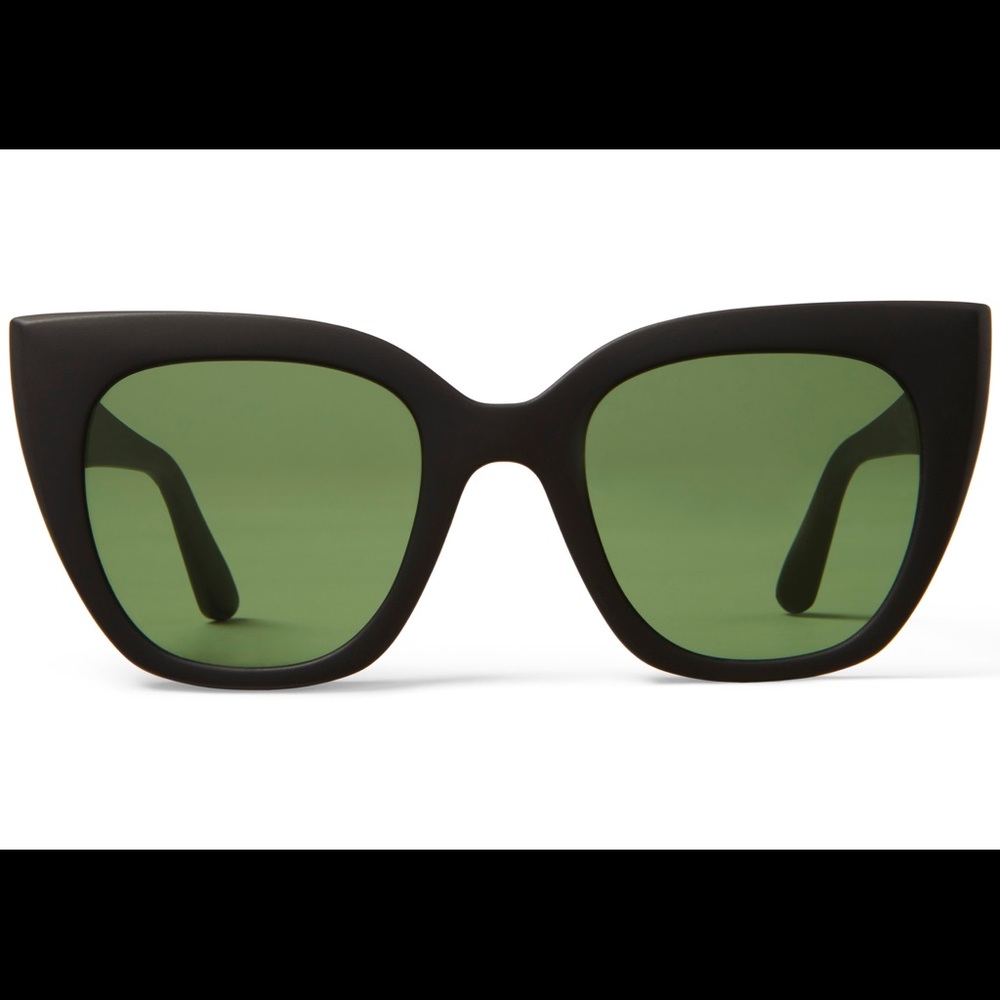 🕶 TOMS Traveler Sydney Matte Black Green Lens Sunglasses 🕶